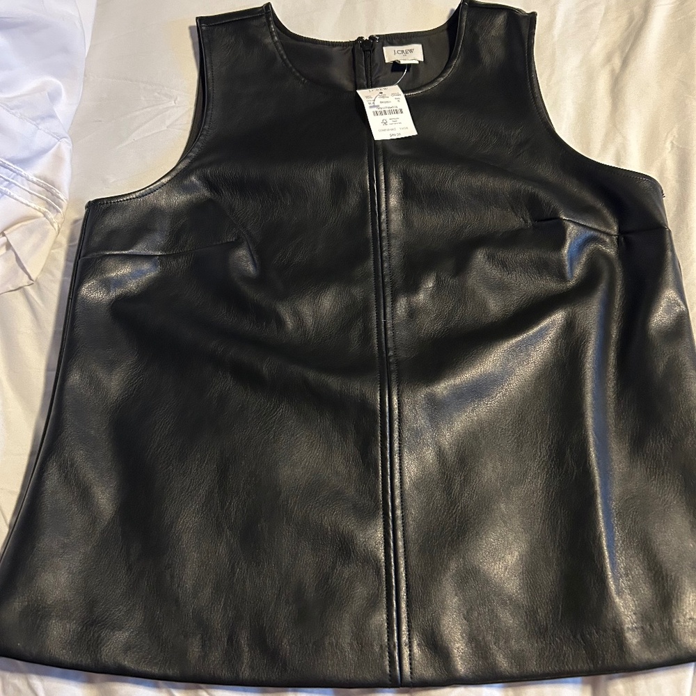 Faux leather vest